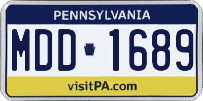 PA license plate MDD1689