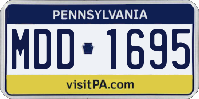 PA license plate MDD1695