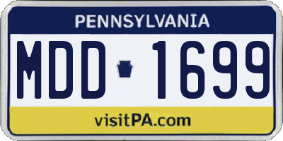 PA license plate MDD1699