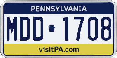 PA license plate MDD1708