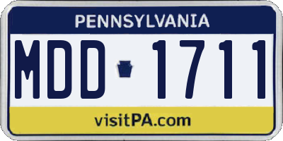 PA license plate MDD1711