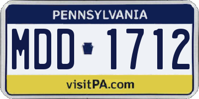 PA license plate MDD1712