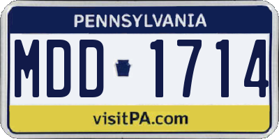 PA license plate MDD1714