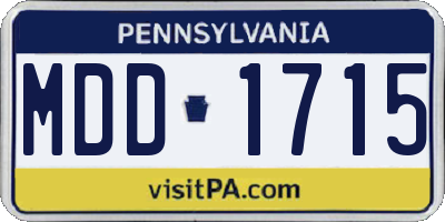 PA license plate MDD1715