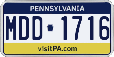 PA license plate MDD1716