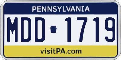 PA license plate MDD1719