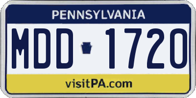 PA license plate MDD1720