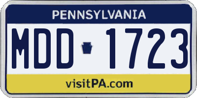 PA license plate MDD1723