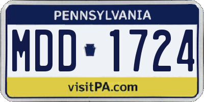 PA license plate MDD1724