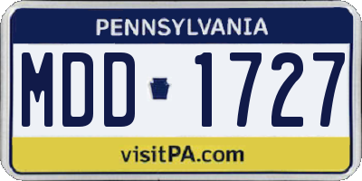 PA license plate MDD1727