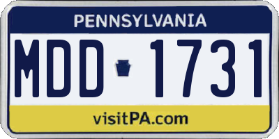 PA license plate MDD1731