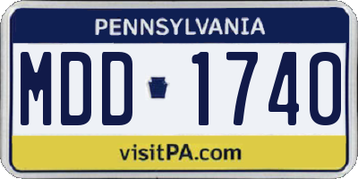 PA license plate MDD1740