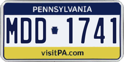PA license plate MDD1741