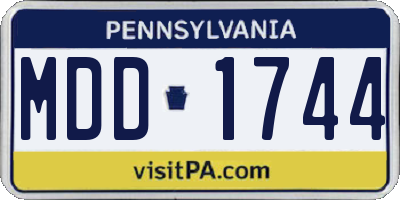 PA license plate MDD1744