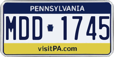PA license plate MDD1745