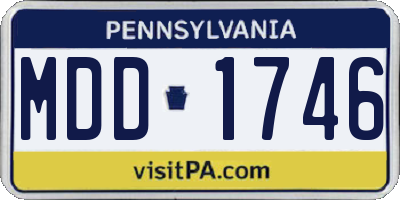 PA license plate MDD1746