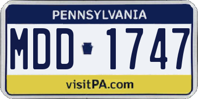 PA license plate MDD1747