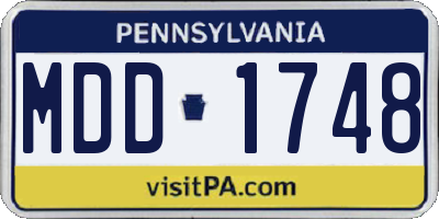 PA license plate MDD1748