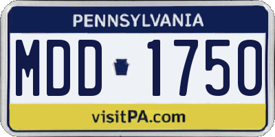 PA license plate MDD1750