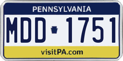 PA license plate MDD1751