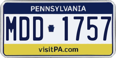 PA license plate MDD1757