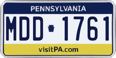 PA license plate MDD1761