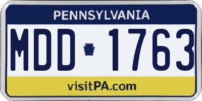 PA license plate MDD1763