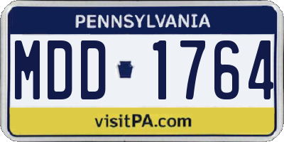 PA license plate MDD1764