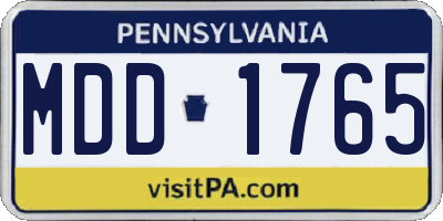 PA license plate MDD1765