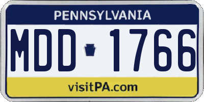 PA license plate MDD1766