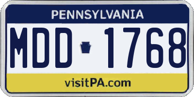 PA license plate MDD1768