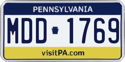 PA license plate MDD1769