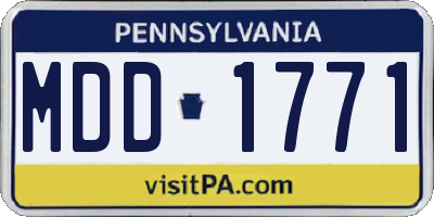 PA license plate MDD1771