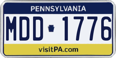PA license plate MDD1776