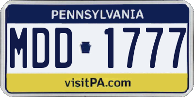 PA license plate MDD1777