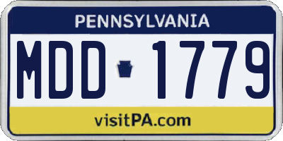 PA license plate MDD1779
