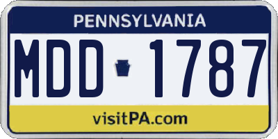 PA license plate MDD1787