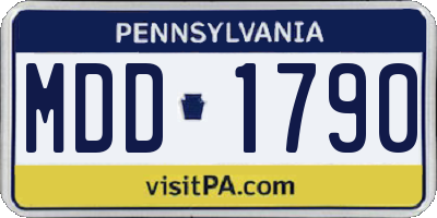 PA license plate MDD1790