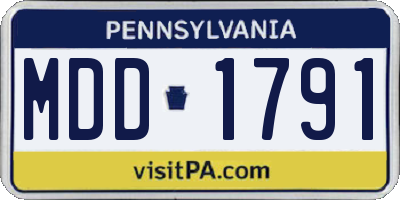 PA license plate MDD1791