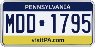 PA license plate MDD1795