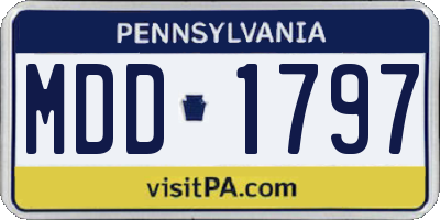 PA license plate MDD1797