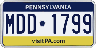 PA license plate MDD1799