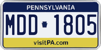 PA license plate MDD1805