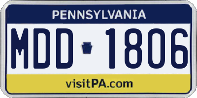 PA license plate MDD1806