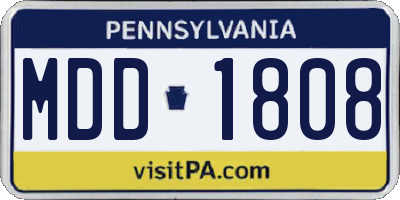PA license plate MDD1808