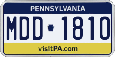 PA license plate MDD1810