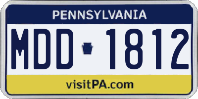 PA license plate MDD1812