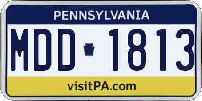 PA license plate MDD1813