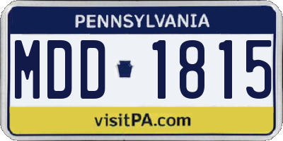 PA license plate MDD1815