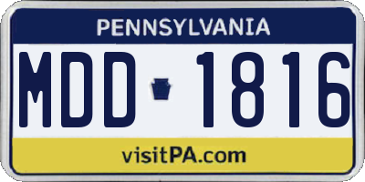 PA license plate MDD1816